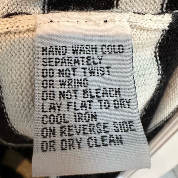 Vintage Karin Stevens Black & White Stripe Wool Knit Sweater Dress Size Small S - Picture 9 of 10